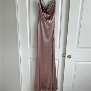 Windsor Dress Formal Rose Gold Silky Evening Strapy